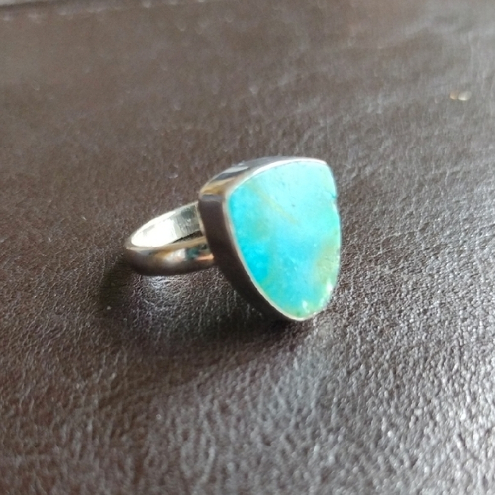 Peruvian Blue Opalina Sterling Silver Ring - image 3